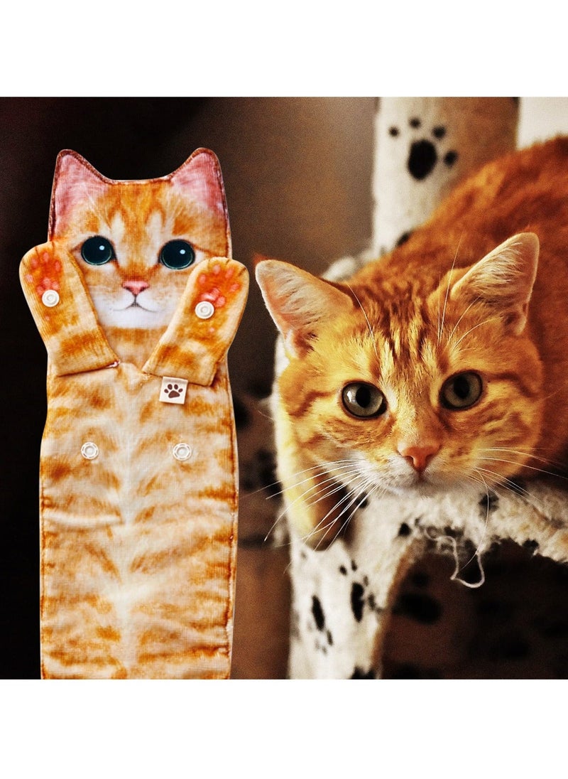 Y&D Cute Cat Funny Hand Towel Decorative Bathroom and Kitchen Towels Super Absorbent Soft Unique Gift for Lovers Ideal Valentines Mothers Day Housewarming Birthdays  - Image 3