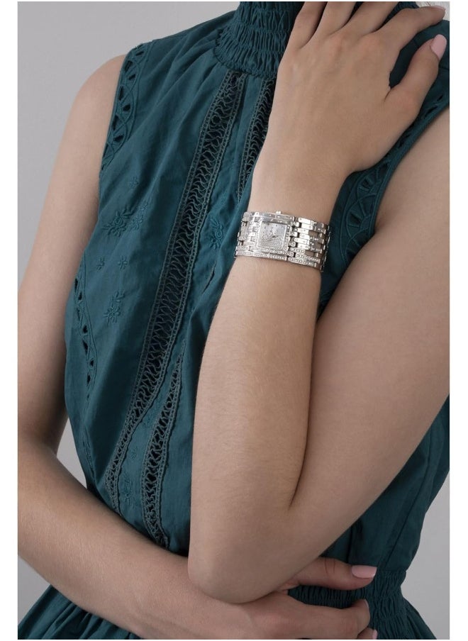 GUESS GUESS Women's 22mm Watch - Silver Tone Bracelet Silver Dial Silver Tone Case  - Image 4