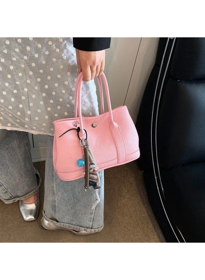 Shoulder Bag Elegant Western Style Crossbody Bag 2025 Niche Fashion Large Capacity All-match Handbag For Women-Color:Chick Yellow-Size:Small Size With Pendant  - Image 4
