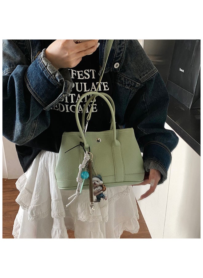 Shoulder Bag Elegant Western Style Crossbody Bag 2025 Niche Fashion Large Capacity All-match Handbag For Women-Color:Chick Yellow-Size:Small Size With Pendant  - Image 3