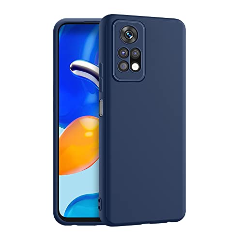 CEDO Back Cover for Redmi Note 11 / Note 11s (4G) | Camera Bump Protection & Inner Velvet Fabric Lining | Ultra Slim Matte Soft Rubberised Case Cover (Blue) - Image 1