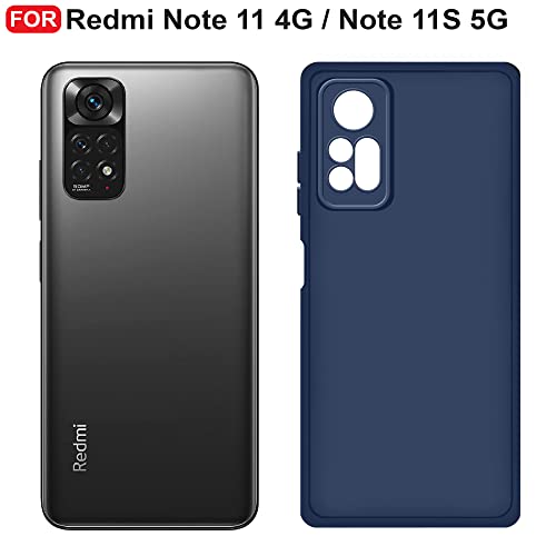 CEDO Back Cover for Redmi Note 11 / Note 11s (4G) | Camera Bump Protection & Inner Velvet Fabric Lining | Ultra Slim Matte Soft Rubberised Case Cover (Blue) - Image 3