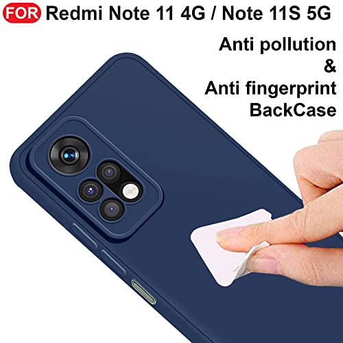 CEDO Back Cover for Redmi Note 11 / Note 11s (4G) | Camera Bump Protection & Inner Velvet Fabric Lining | Ultra Slim Matte Soft Rubberised Case Cover (Blue) - Image 5