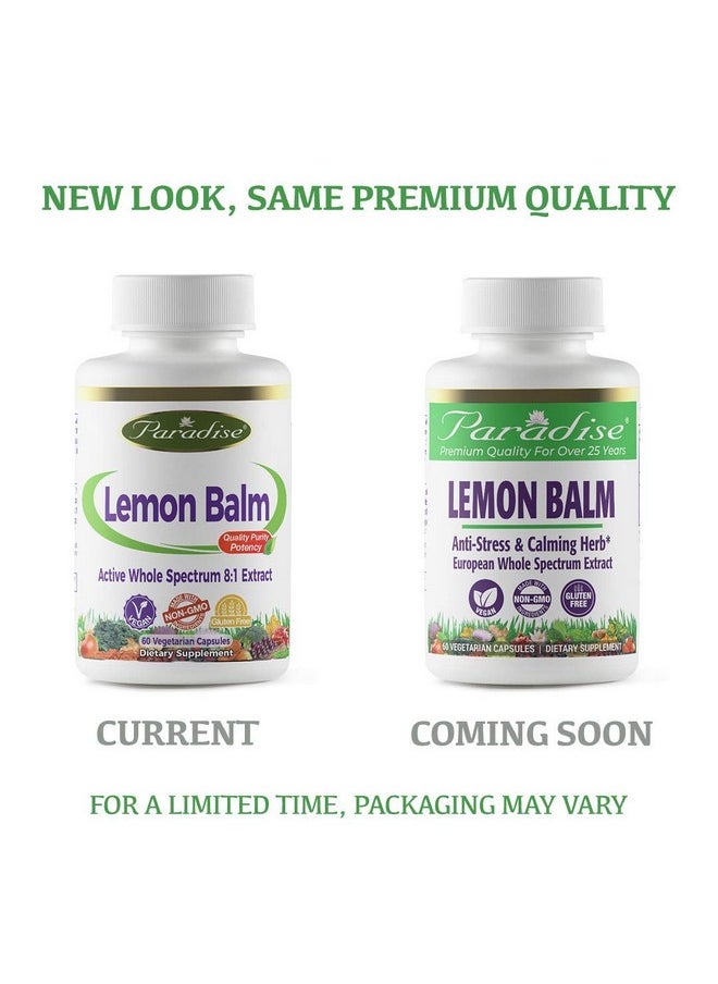Paradise Herbs Lemon Balm Extract Vegan Non Gmo Gluten Free 60 Vegetraian Capsules  - Image 3