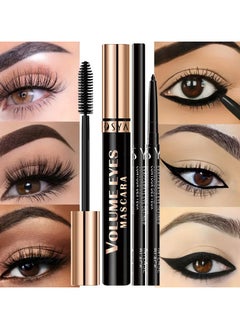 OSYA Mascara & Eyeliner Set Smudge-proof & Waterproof Thickens Eye Makeup  - Image 1