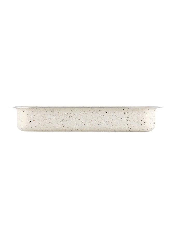 Bister - Bister Granite Rectangle Obolong  Baking Oven Tray Nonstick With Flat Bottom Suitable For Oven Beige (35*6.2) - Image 1