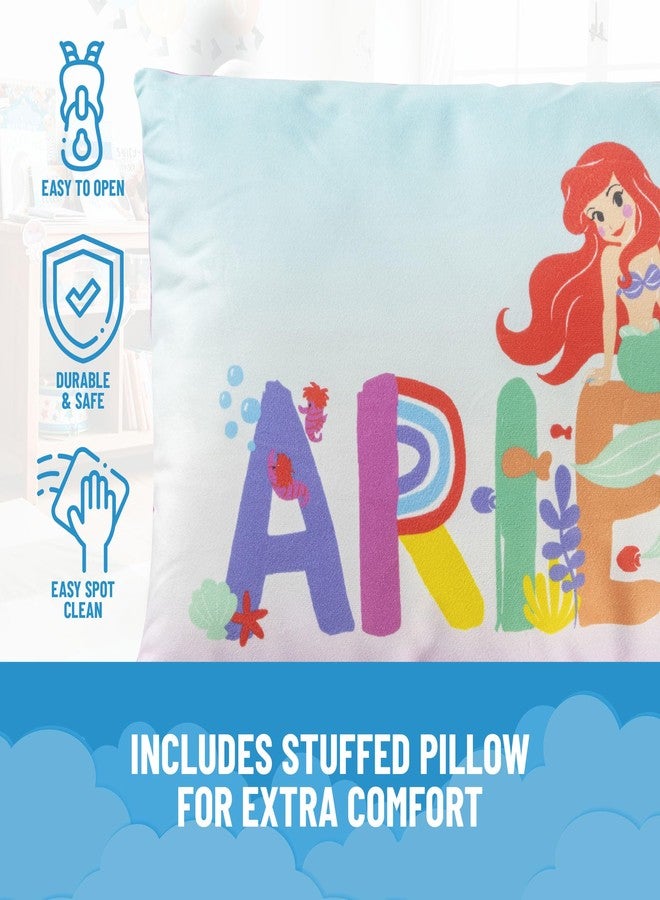 Jay Franco Kids Slumber Bag and Pillow - 54 x 27 Inch Comfy Indoor Sleeping Bag for School and Sleepovers, 2 Piece Set, Multi - The Little Mermaid - Image 3