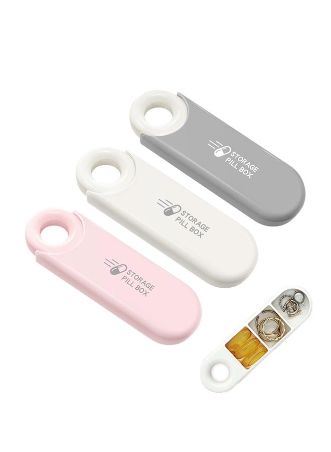 Hihonor Portable Pill Box 3-Pack, Pull-Out Design Leather Pull Cord, Household Portable Small Pill Box One Day Sub-Package Pill Box Elderly Carry With Sub-Pill Box Mini Pill Sub-Package Box  - Image 1