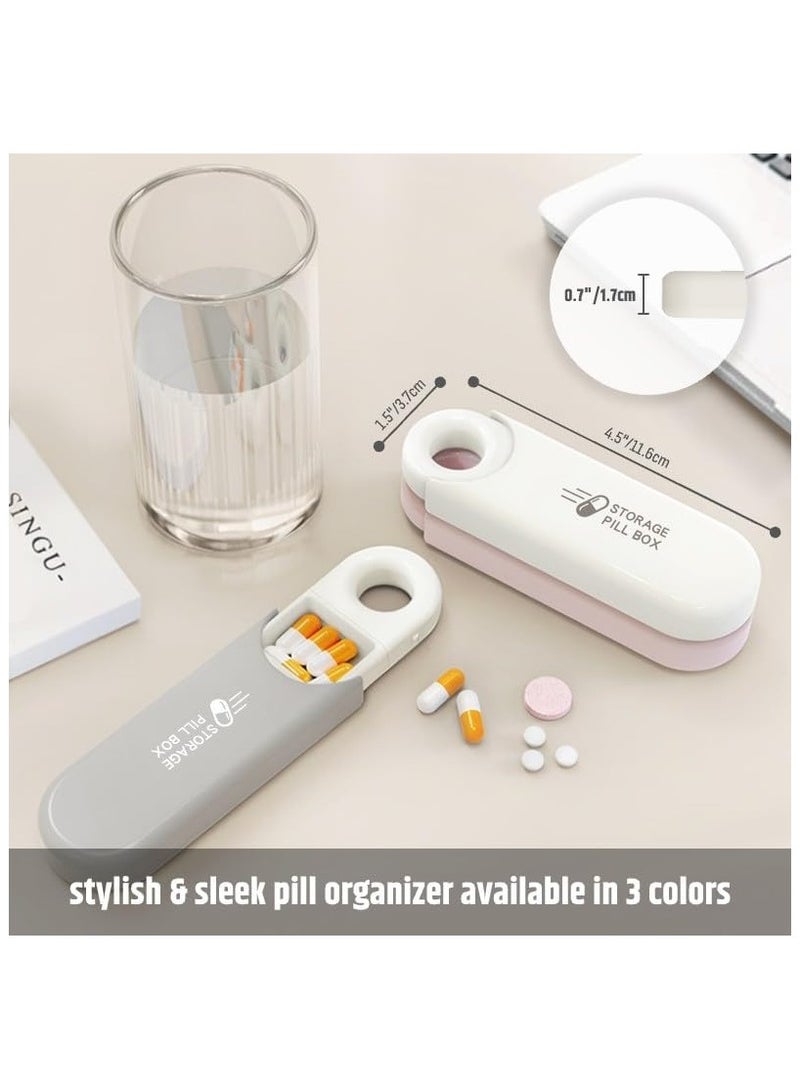 Hihonor Portable Pill Box 3-Pack, Pull-Out Design Leather Pull Cord, Household Portable Small Pill Box One Day Sub-Package Pill Box Elderly Carry With Sub-Pill Box Mini Pill Sub-Package Box  - Image 2