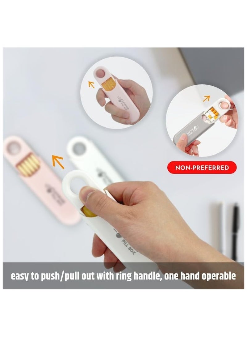 Hihonor Portable Pill Box 3-Pack, Pull-Out Design Leather Pull Cord, Household Portable Small Pill Box One Day Sub-Package Pill Box Elderly Carry With Sub-Pill Box Mini Pill Sub-Package Box  - Image 3