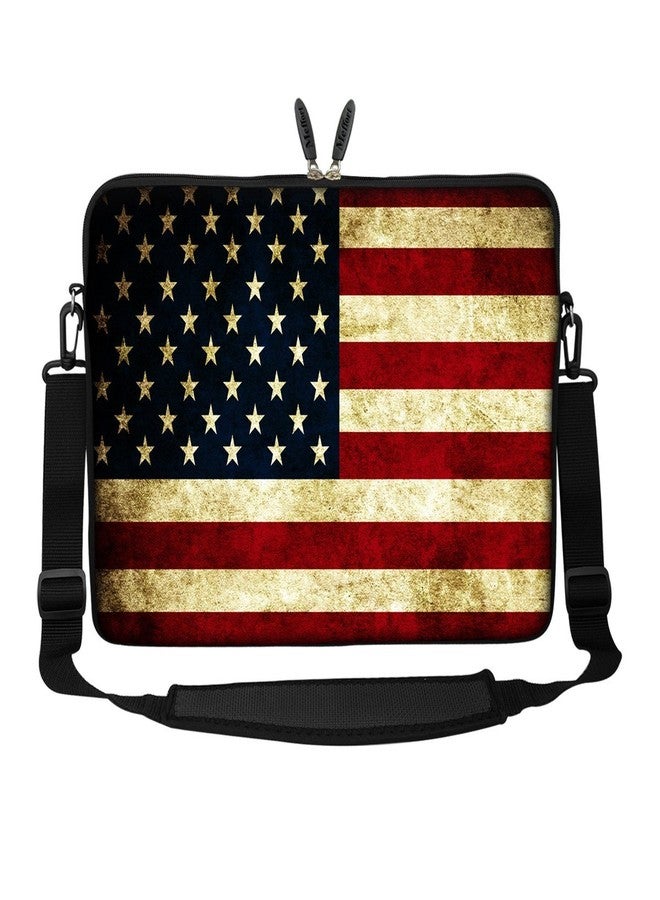 Meffort Inc 15 15.6 inch Neoprene Laptop Sleeve Bag Carrying Case with Hidden Handle and Adjustable Shoulder Strap - USA Flag - Image 1