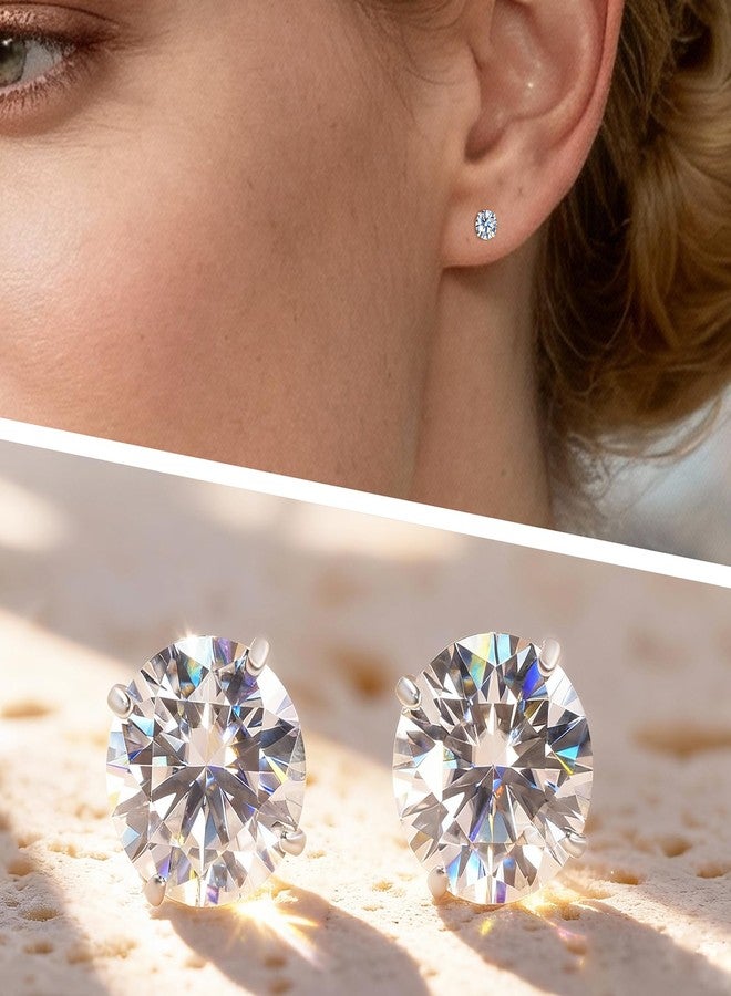 Limerencia Moissanite Stud Earrings, 3 Pairs Titanium Screw Back Earring, D Color VVS1 Clarity Lab-created Moissanite Earrings, Hypoallergenic G23 Pure Titanium for Women Men Sensitive Ears - Image 3