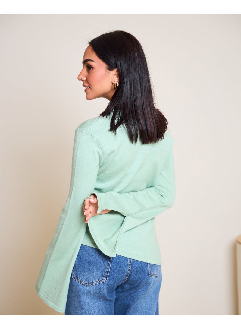 Dresscode Scarved Knitted Mint Top - Image 3