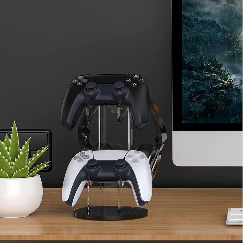 LinJie Dual Controller Holder and Headset,Gaming Accessories,Stand for PS4 PS5 Xbox ONE Switch,Controller Holder Headset Stand Gaming Accessories, Build Your Game Fortresses - Image 3