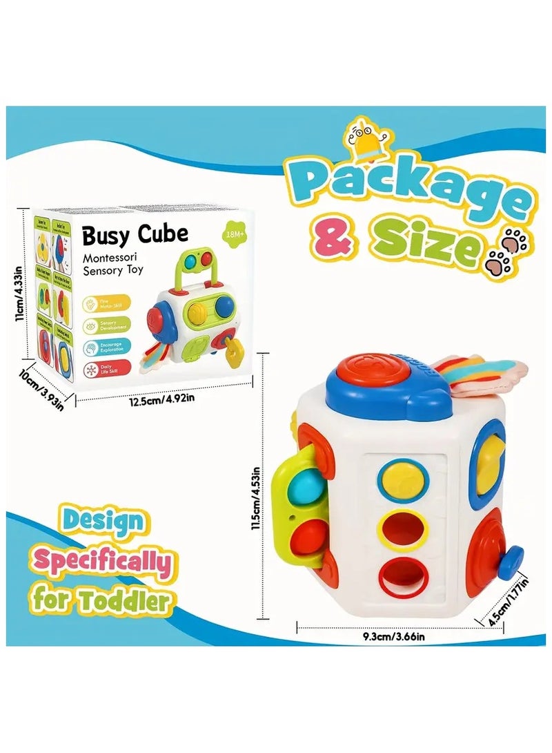 عام ألعاب مونتيسوري الحسية، لعبة مكعب للنشاطات أثناء السفر، ألعاب للطائرات والسيارات تعليمية للتعلم المبكر، هدية عيد ميلاد للاعتراف بالأشكال وتحسين المهارات الحركية الدقيقة - Image 2