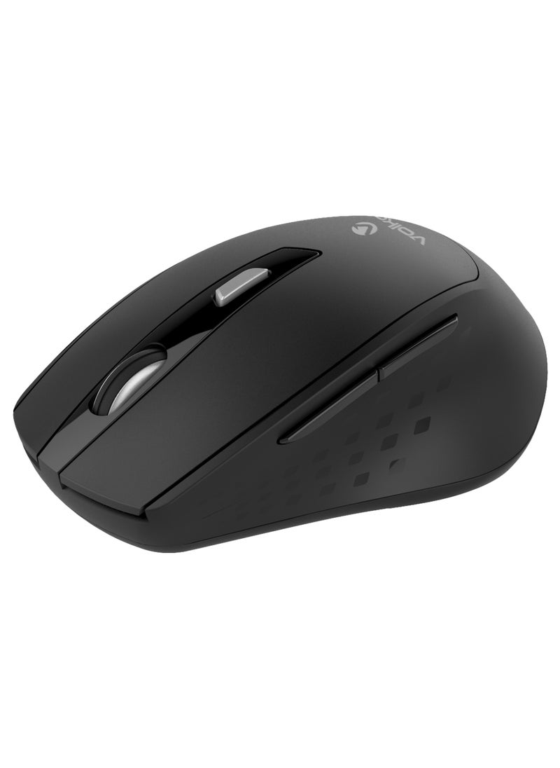 Volkano - Volkano Chrome Serie, 2.4GHz wireless,1000/1200/1600 DPI Reso, Key Number 6, With on/off switch,USB Nano receiver, Support Windows 7/8/10/11Maclutions, Operating range up to10 meters, Black - Image 1