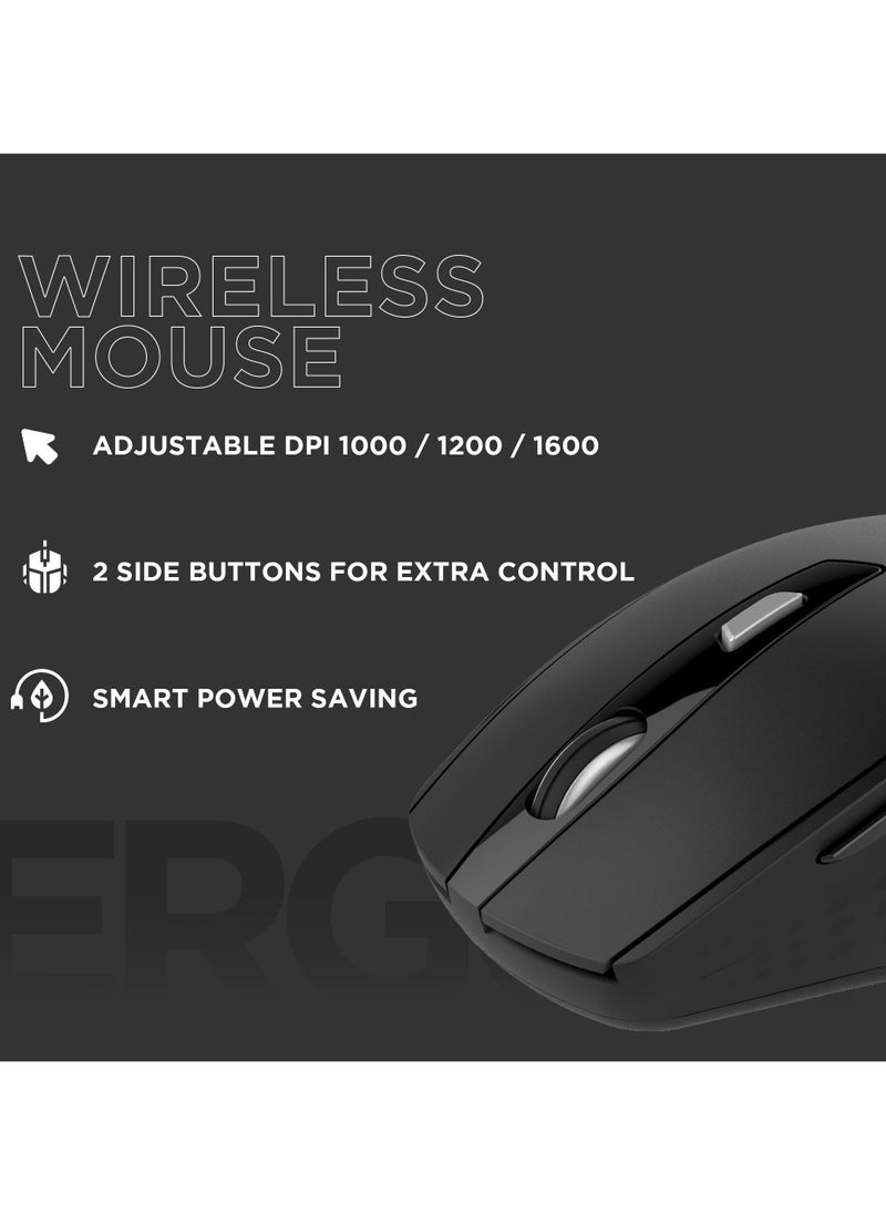 Volkano - Volkano Chrome Serie, 2.4GHz wireless,1000/1200/1600 DPI Reso, Key Number 6, With on/off switch,USB Nano receiver, Support Windows 7/8/10/11Maclutions, Operating range up to10 meters, Black - Image 1