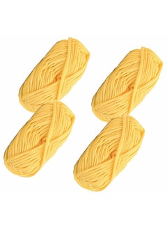 4 Pack T-Shirt Yarns, Knitting Fabric Cloth Yarn Carpet Spaghetti Yarn for Handmade DIY Art Basket Bag Crocheting Projects 120 Meter Yellow