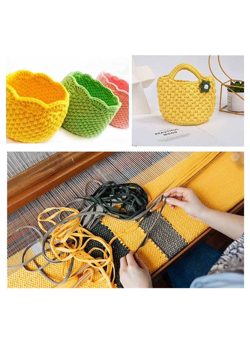 Generic - 4 Pack T-Shirt Yarns, Knitting Fabric Cloth Yarn Carpet Spaghetti Yarn for Handmade DIY Art Basket Bag Crocheting Projects 120 Meter Yellow - Image 1