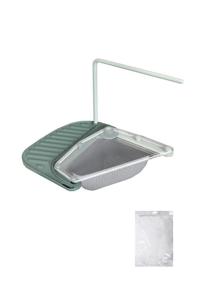 ZCM-HAPPY Multi-functional Kitchen Triangular Sink Drain Net Rack Shelf Kitchen Garbage Filter Rack With 50 Disposable Mesh Bags  - Image 1