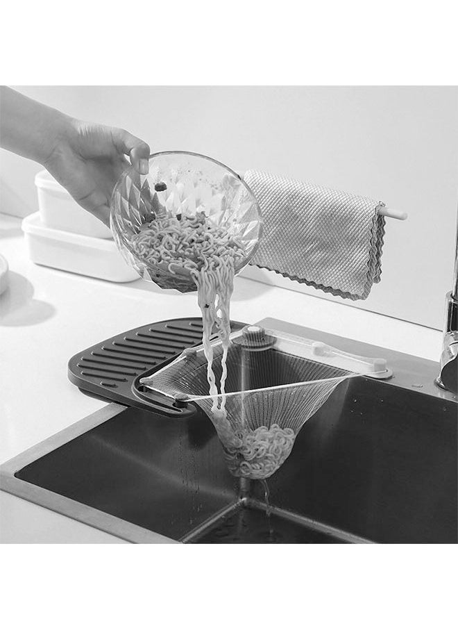 ZCM-HAPPY Multi-functional Kitchen Triangular Sink Drain Net Rack Shelf Kitchen Garbage Filter Rack With 50 Disposable Mesh Bags  - Image 2