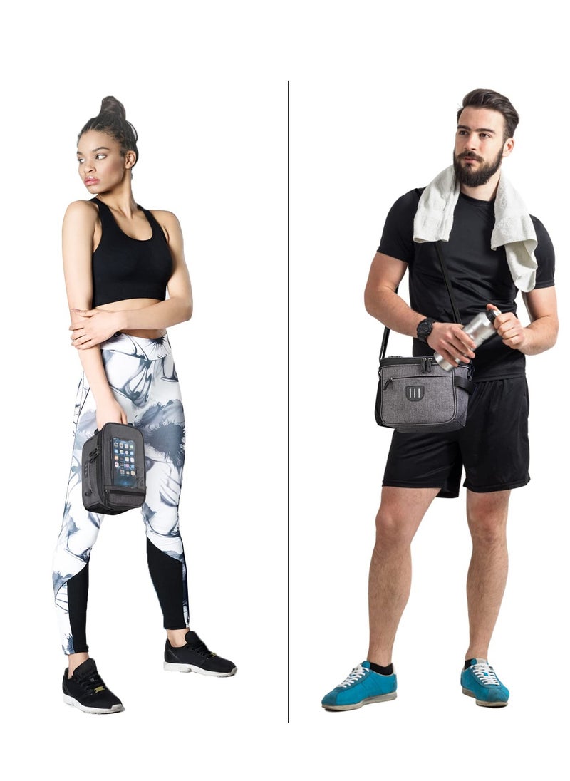 KASTWAVE - KASTWAVE Bike Handlebar Bag, Front Frame Bag, Large Bicycle Front Storage Pouch Bag, 6.5 inch Transparent Pouch with Shoulder Strapfor Road Mountain Bike Cycling Travel (Black) - Image 1