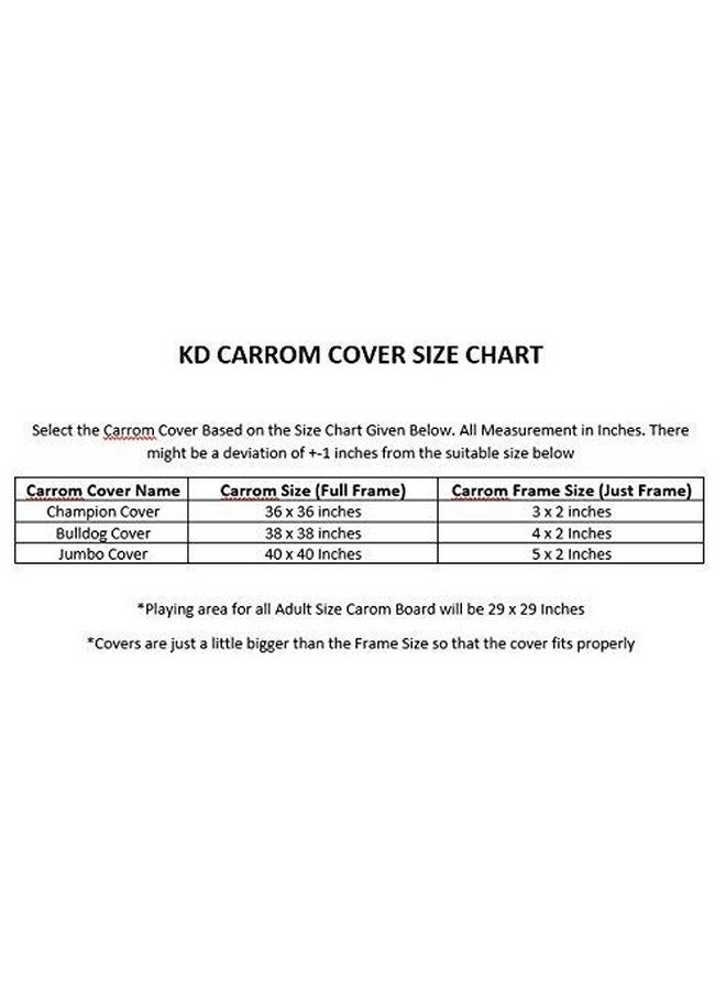 WMX KD Carrom Board Half Cover Champion Board Quality Cover with Extra Pocket for Coins, Striker & Powder - Bulldog - Image 4