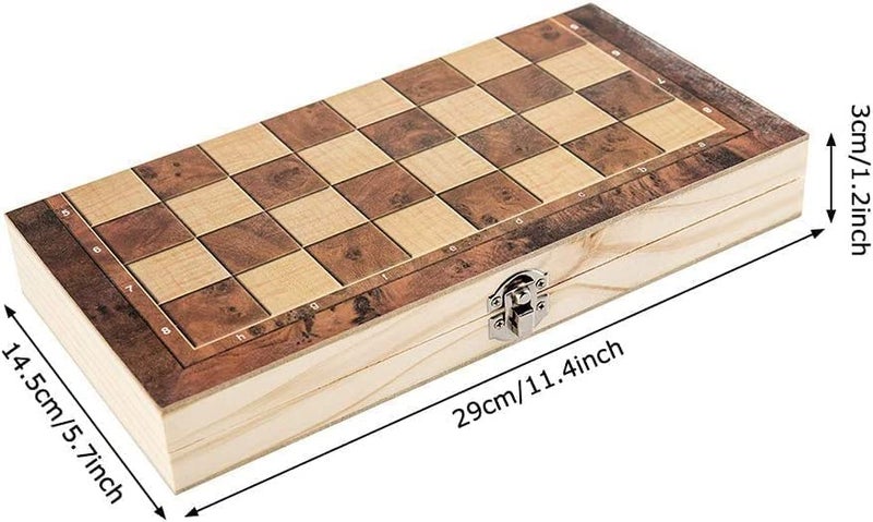 Serveuttam�? Chess Board Set Wooden 12 Inches - Professional Chess Board for Compatition Games| Chess Set Large with Wooden Pieces | Foldable Chess Set (12 Inches, Brown & White (Grey)) - Image 4