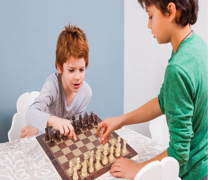 Serveuttam�? Chess Board Set Wooden 12 Inches - Professional Chess Board for Compatition Games| Chess Set Large with Wooden Pieces | Foldable Chess Set (12 Inches, Brown & White (Grey)) - Image 5