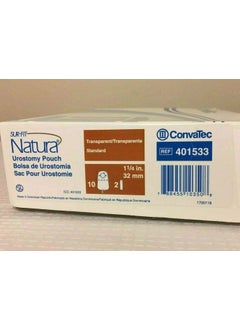 convatec ConvaTec 401533 SUR-FIT 10" Natura Urostomy Pouch with 1-Sided Comfort Panel, Standard, Fold-Over Tap, Transparent, 1-1/4" Flange, Pack of 10 