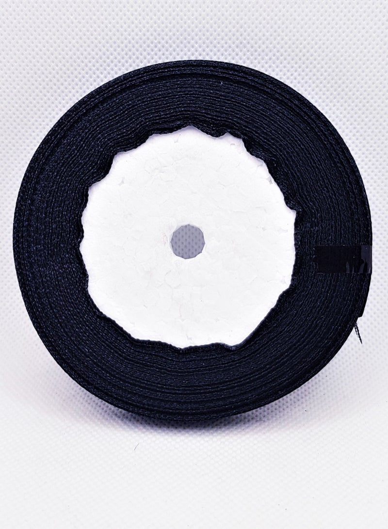 شريط ساتان 10 قطع بعرض 10 مم باللون الأسود - Image 3