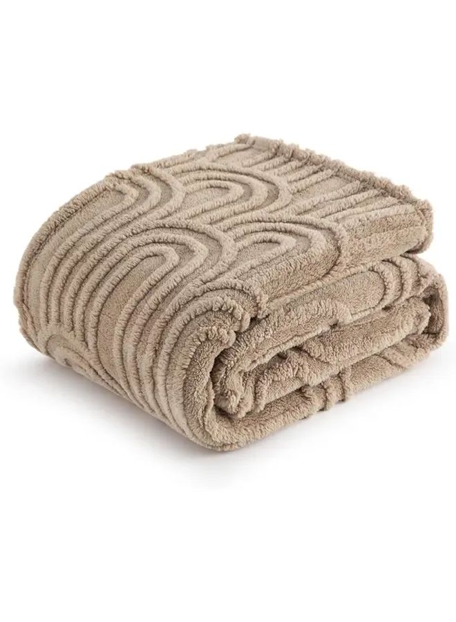Khaki Soft Boho Fleece Throw Blanket Lightweight Cozy All Season Bed And Sofa Living Room Decor Durable Polyester No Printing Fantasy Theme Elegant Texture Plush 39 37 By 59 06 Inch - Image 1