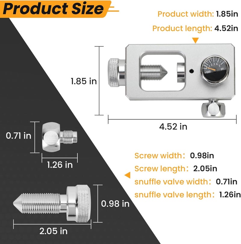 SUMNEW DIN Valve Adapter for Diving, Paintball Fill Station with Underwater Function, PCP Tank Connector for Diving, HPA Tank Filler, Pressure Up to 4500 psi, 36" Metal Braided Hose, Silver - Image 2