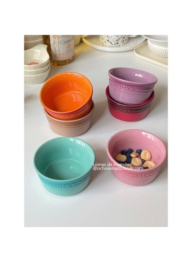 Oven Shufulei Baking Bowl Air Fryer Special Bowl High Temperature Resistant Baking Caramel Pudding Bowl Cake Bowl Ins-Specifications:Green-Capacity:Default  - Image 1