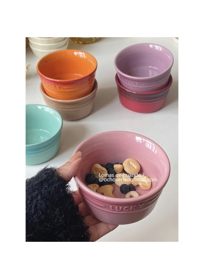 Oven Shufulei Baking Bowl Air Fryer Special Bowl High Temperature Resistant Baking Caramel Pudding Bowl Cake Bowl Ins-Specifications:Green-Capacity:Default  - Image 2