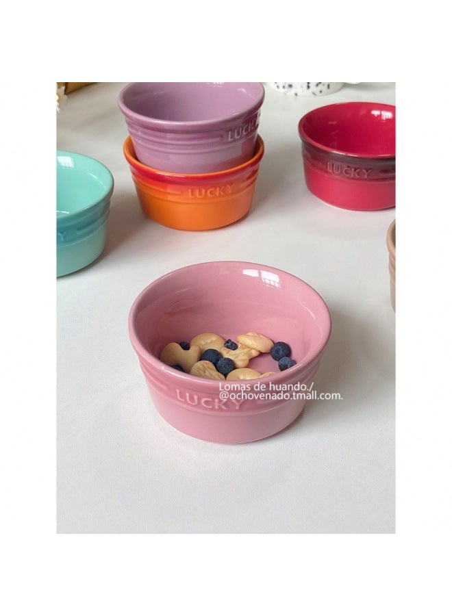 Oven Shufulei Baking Bowl Air Fryer Special Bowl High Temperature Resistant Baking Caramel Pudding Bowl Cake Bowl Ins-Specifications:Green-Capacity:Default  - Image 5