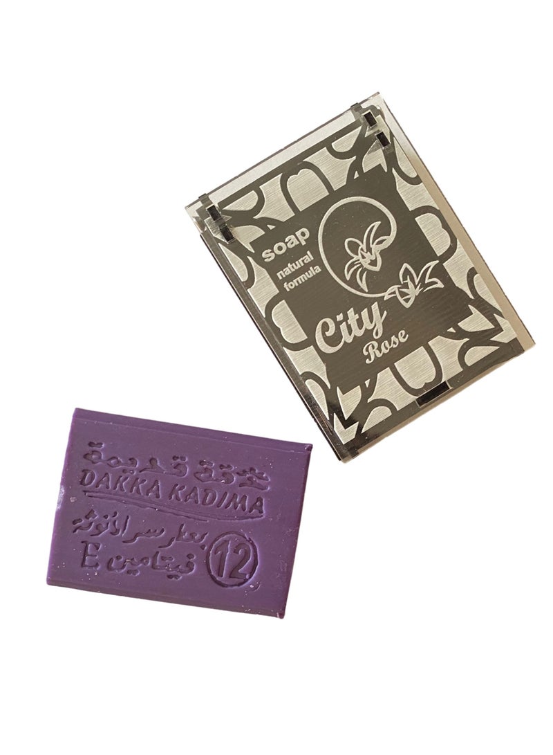 City Rose 100% Natural Aleppo Laurel Soap made of olive oil and laurel oil, suitable for all types of hair and skin, and does not cause allergies and Kind on the skin with smell Vitamin E - Image 1