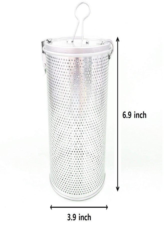 ZEESOON Commercial Grade Genuine Stainless Steel Perforated Tall Strainer, One Touch Lock System, Restaurant & Home Use (Large, D3.9" X H6.9") - Image 2