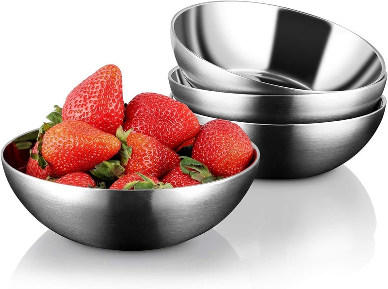 Miusco Stainless Steel Bowls for Kids , 18/8 Stainless Steel Toddler Bowl, BPA-Free , Durable & Easy Clean, 4 Pack - 14.5 oz Perfect for Baby Meals, Snacks, Serving and Travel & Home Use, Dishwasher Safe - Image 1