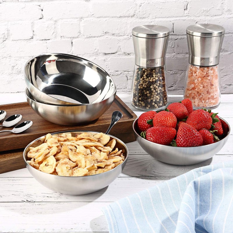 Miusco Stainless Steel Bowls for Kids , 18/8 Stainless Steel Toddler Bowl, BPA-Free , Durable & Easy Clean, 4 Pack - 14.5 oz Perfect for Baby Meals, Snacks, Serving and Travel & Home Use, Dishwasher Safe - Image 4