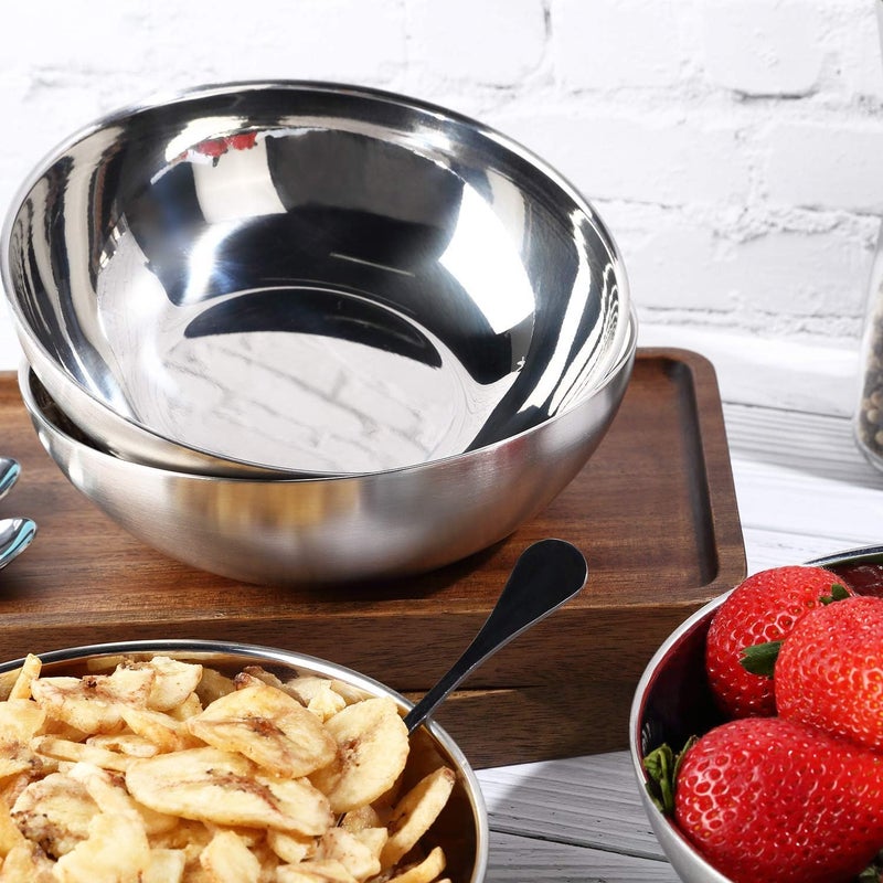 Miusco Stainless Steel Bowls for Kids , 18/8 Stainless Steel Toddler Bowl, BPA-Free , Durable & Easy Clean, 4 Pack - 14.5 oz Perfect for Baby Meals, Snacks, Serving and Travel & Home Use, Dishwasher Safe - Image 3