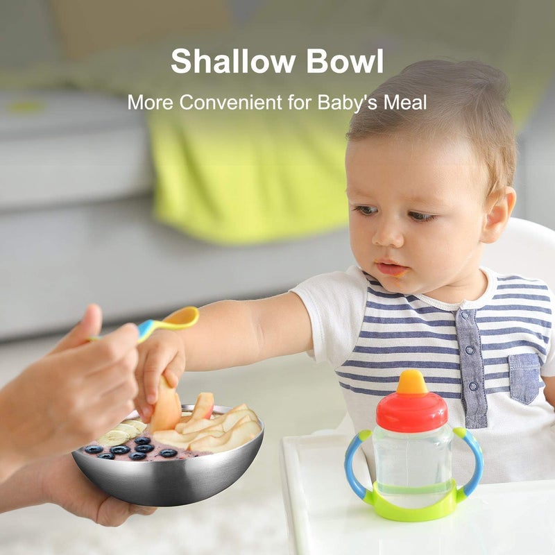 Miusco Stainless Steel Bowls for Kids , 18/8 Stainless Steel Toddler Bowl, BPA-Free , Durable & Easy Clean, 4 Pack - 14.5 oz Perfect for Baby Meals, Snacks, Serving and Travel & Home Use, Dishwasher Safe - Image 5