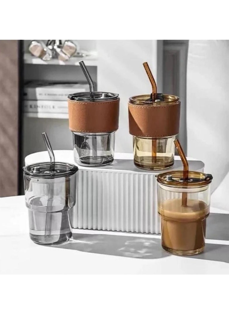 Generic - Thermal Mug with Lid and Glass Straw 1 Pieces - multicolor - Image 1