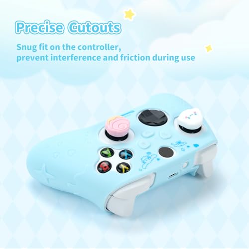 Kuitmor Cover Skin for Xbox Series X Controller, Soft Silicone Ergonomic Protective Cover Skin Case Compatible with Xbox Wireless Controller with 2 Thumb Grip Caps - DEG - Image 4