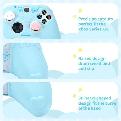 Kuitmor Cover Skin for Xbox Series X Controller, Soft Silicone Ergonomic Protective Cover Skin Case Compatible with Xbox Wireless Controller with 2 Thumb Grip Caps - DEG - Image 5