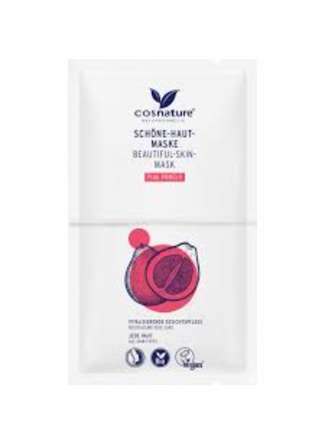 cosnature Beautiful Skin Mask Pink Pomelo – 16 ml, Radiance-Boosting Facial Treatment for Smooth, Hydrated & Naturally Glowing Skin with Refreshing Citrus Care - Image 1