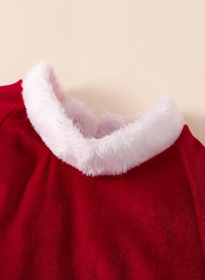 Hipea Merry Christmas Outfit Toddler Baby Girls Santa Claus Long Sleeve Bell Bottom Pant Christmas Hat Clothes Set - Image 3
