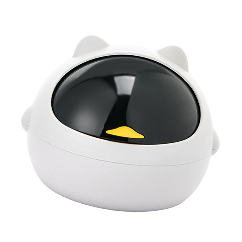 Mini Desktop Garbage Bin Cat Shaped Sturdy Plastic Compact Decorative Small Trash Can - Stylish Space Elevating Cute Office Accessory for Office Dorm Room Bedroom - Image 2