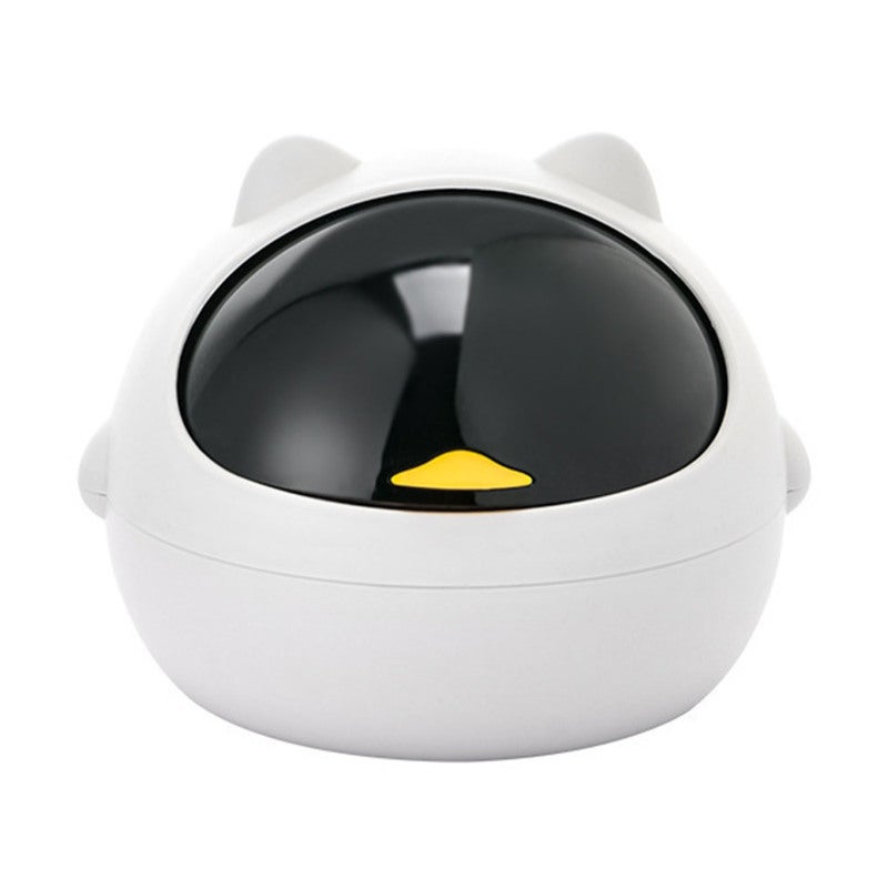 Mini Desktop Garbage Bin Cat Shaped Sturdy Plastic Compact Decorative Small Trash Can - Stylish Space Elevating Cute Office Accessory for Office Dorm Room Bedroom - Image 1