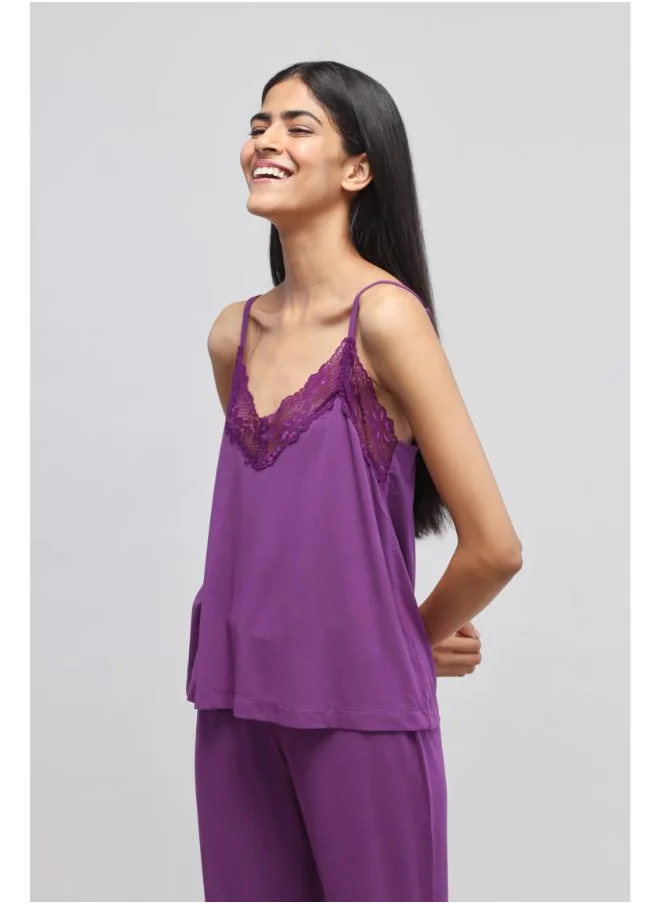 NeceSera Dreamy Purple Lace Tank Top